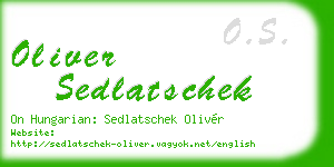 oliver sedlatschek business card